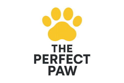 The Perfect Paw logo with a stylized paw print in yellow